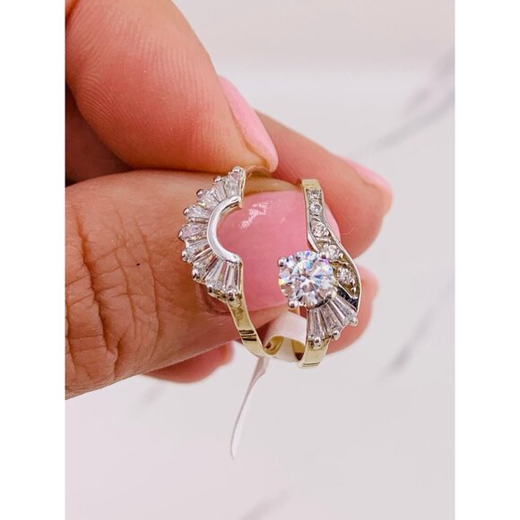 10k Solid Gold ring wedding ring set Size 8 - Set de matrimonio en oro - Picture 2 of 9